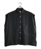 ticcaティッカ）の古着「フレンチスリーブリネンシャツ」｜ブラック
