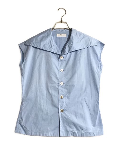 Y's（ワイズ）Y's (ワイズ) フレンチスリーブデザインカラーシャツ ブルー サイズ:不明の古着・服飾アイテム