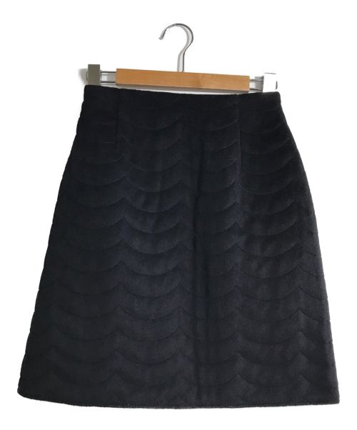 CELFORD（セルフォード）CELFORD (セルフォード) キルティングウール台形スカート ブラック サイズ:38 未使用品の古着・服飾アイテム