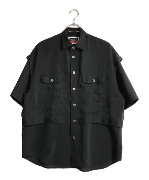 MAISON SPECIAL（メゾンスペシャル）MAISON SPECIAL (メゾンスペシャル) プライムオーバーシアーレイヤリングショートスリーブシャツ ブラック サイズ:00の古着・服飾アイテム
