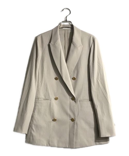 PLST（プラステ）PLST (プラステ) リネンブレンドダブルブレストジャケット ベージュ サイズ:Sの古着・服飾アイテム