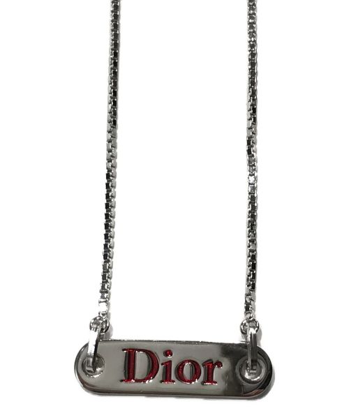 Christian Dior（クリスチャン ディオール）Christian Dior (クリスチャン ディオール) ロゴプレートネックレス シルバーの古着・服飾アイテム