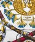 中古・古着 HERMES (エルメス) 大名 日出る国の皇子 刀シルクスカーフ ブルー×ホワイト：17800円