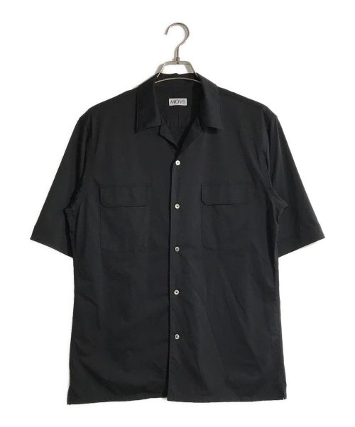 movb（モーヴ）movb (モーヴ) ジャストルーズオープンカラーシャツ ブラック サイズ:48の古着・服飾アイテム