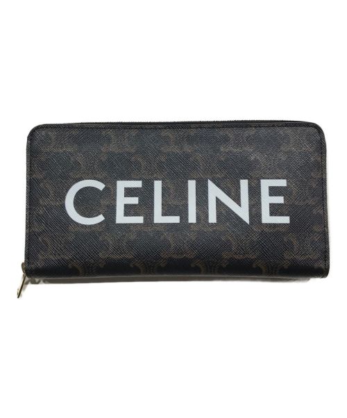 CELINE（セリーヌ）CELINE (セリーヌ) トリオンフラージジップウォレット ブラックの古着・服飾アイテム