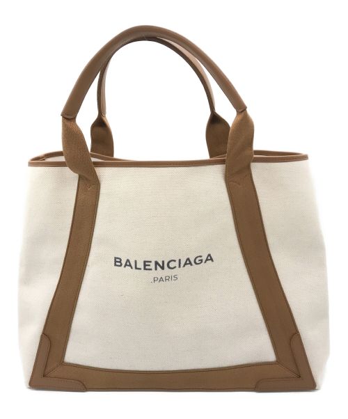 BALENCIAGA（バレンシアガ）BALENCIAGA (バレンシアガ) カバスMトートバッグ ブラウン×ホワイトの古着・服飾アイテム