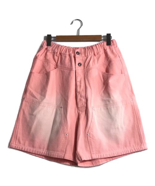 B.BALLSY（ボールジーブラザーズ）B.BALLSY (ボールジーブラザーズ) ダブルニーワイドバギーハーフパンツ ピンク サイズ:Mの古着・服飾アイテム