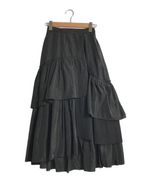 furfur（ファーファー）furfur (ファーファー) タフタアシメスカート ブラック サイズ:ONE SIZEの古着・服飾アイテム
