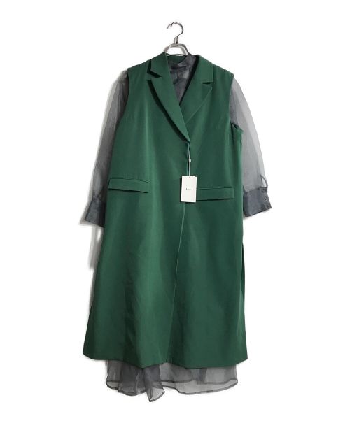 Ameri（アメリ）Ameri (アメリ) ロングベストセットシアードレス グレー×グリーン サイズ:Mの古着・服飾アイテム