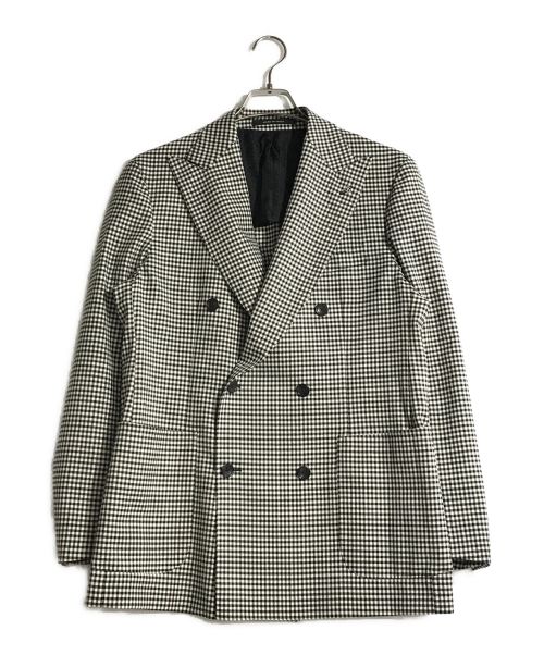TAGLIATORE（タリアトーレ）TAGLIATORE (タリアトーレ) ダブルテーラードジャケット ホワイト×ブラック サイズ:48の古着・服飾アイテム