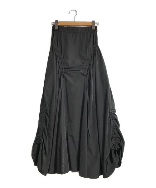 UN3D.（アンスリード）UN3D. (アンスリード) サイドギャザーボリュームスカート ブラック サイズ:38の古着・服飾アイテム