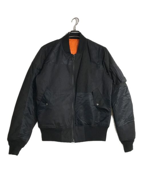 uniform experiment（ユニフォームエクスペリメント）uniform experiment (ユニフォームエクスペリメント) パッチワークMA-1ジャケット ブラック サイズ:3の古着・服飾アイテム