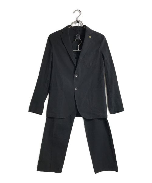 giannetto（ジャンネット）giannetto (ジャンネット) ストレッチ シアサッカー セットアップ ブラック サイズ:46の古着・服飾アイテム