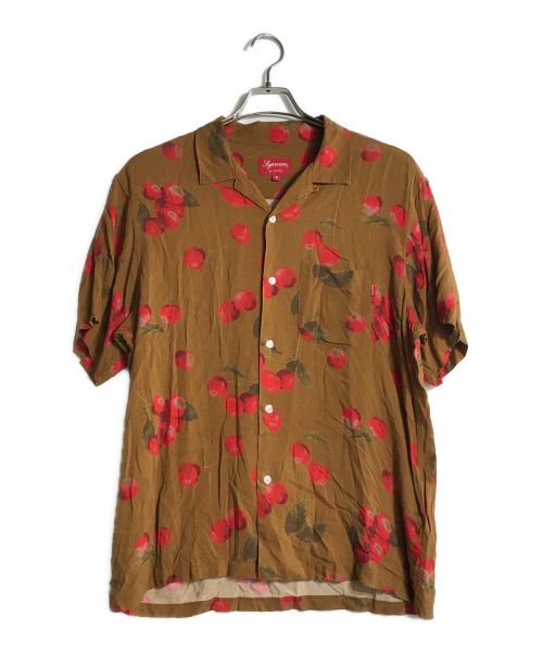SUPREME（シュプリーム）SUPREME (シュプリーム) チェリーレーヨンS/Sシャツ ブラウン×レッド サイズ:Mの古着・服飾アイテム