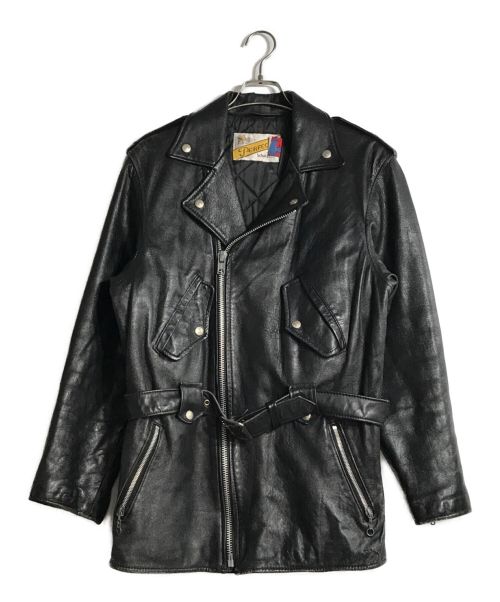 Schott（ショット）Schott (ショット) ロングダブルライダースジャケット ブラック サイズ:36の古着・服飾アイテム