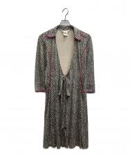 DIANE VON FURSTENBERG (ダイアンフォンファステンバーグ) シルクワンピース グリーン サイズ:4