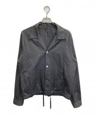 LOUIS VUITTON (ルイ ヴィトン) シルク混ストライプジャケット ブラック サイズ:52