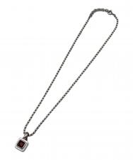 agete (アガット) レッドストーンネックレス シルバー