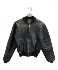 VANSON (バンソン) TJ 切替シングル レザーブルゾン team jacket ブラック サイズ:34
