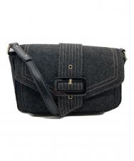 Kate Spade (ケイトスペード) wool FLAP ショルダーバッグ グレー