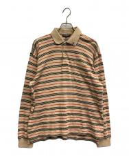 BURBERRY GOLF (バーバリーゴルフ) ボーダーポロシャツ ブラウン サイズ:M