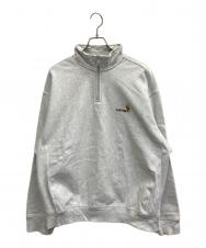 CARHARTT WIP (カーハート ワーク イン プログレス) HALF ZIP AMERICAN SCRIPT SWEATSHIRT グレー サイズ:XL