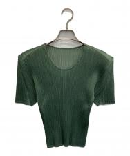 PLEATS PLEASE (プリーツプリーズ) メッシュプリーツTシャツ グリーン サイズ:4