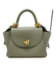 CHARLES & KEITH (チャールズアンドキース) サテンプリーツドスカーフ トラペーズバッグ グリーン