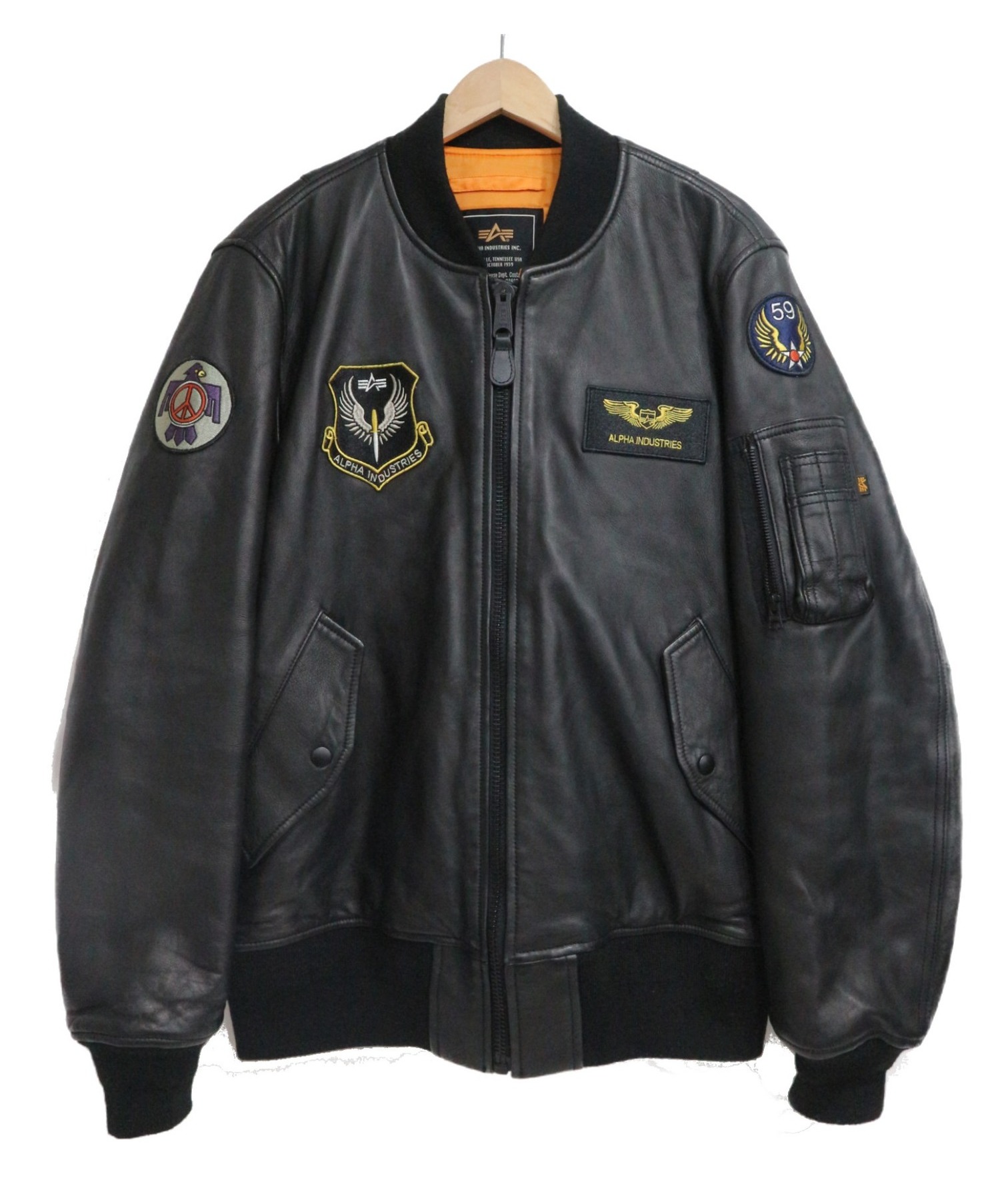 中古 古着通販 Alpha アルファ Ma 1 レザーフライトジャケット ブラック サイズ Size X Large ブランド 古着通販 トレファク公式 Trefac Fashion