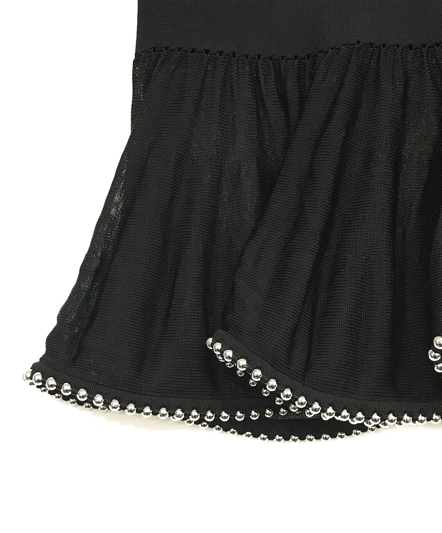 ALEXANDER WANG (アレキサンダーワン) ボールチェーン装飾ミニスカート ブラック サイズ:SIZE S