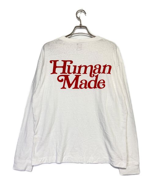 HUMAN MADE（ヒューマンメイド）HUMAN MADE (ヒューマンメイド) ロングスリーブプリントカットソー ホワイト サイズ:Sの古着・服飾アイテム