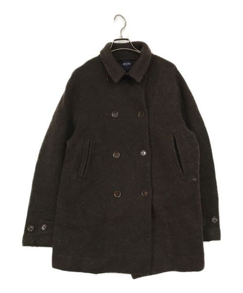 45R（フォーティーファイブアール）45R (フォーティーファイブアール) フロート縮絨のPコート ブラウン サイズ:表記無しの古着・服飾アイテム