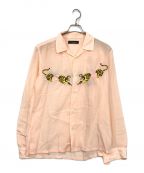 JohnUNDERCOVER（）の古着「タイガー刺繍ロングスリーブシャツ」｜ピンク