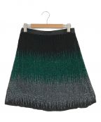 EMPORIO ARMANIエンポリオアルマーニ）の古着「スパンコールスカート」｜ブラック×グリーン