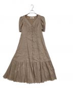 HER LIP TOハーリップトゥ）の古着「time after time scalloped dress」｜ベージュ