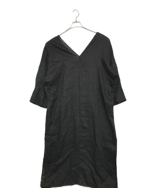 nagonstans（ナゴンスタンス）nagonstans (ナゴンスタンス) リネンマキシワンピース ブラック サイズ:SIZE 36の古着・服飾アイテム