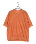 BASILE 28バジーレ28）の古着「カラー杢 半袖プルオーバー」｜オレンジ