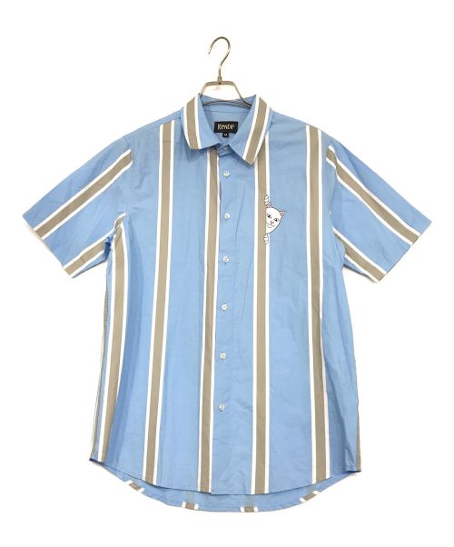 RIPNDIP（リップンディップ）RIPNDIP (リップンディップ) 半袖シャツ ブルー×グレー サイズ:Mの古着・服飾アイテム