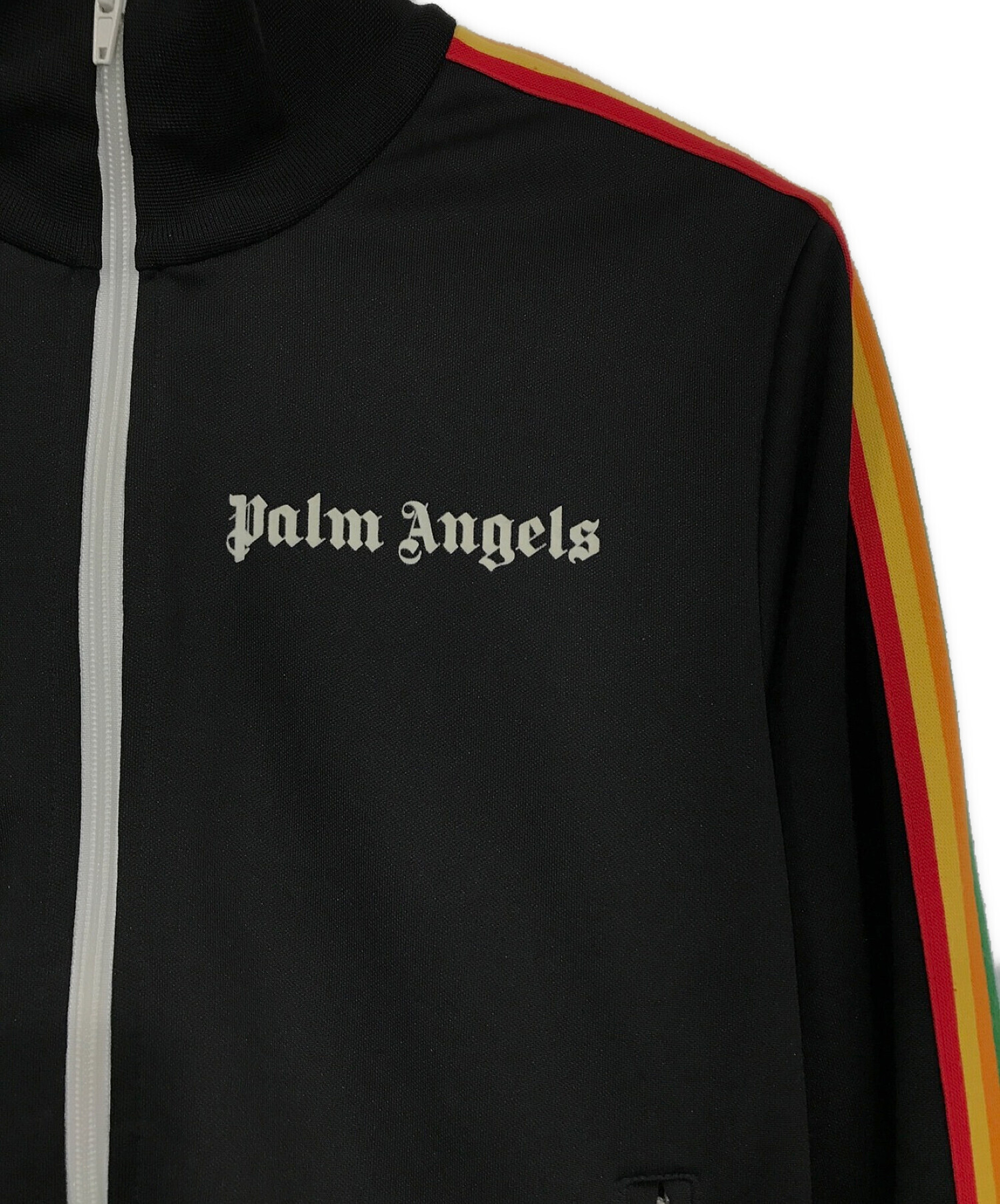 Palm Angels (パームエンジェルス) サイドレインボーライントラックジャケット ブラック サイズ:SIZE S