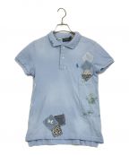 POLO RALPH LAURENポロ・ラルフローレン）の古着「スキニーフィットロゴパッチワークポロシャツ」｜ブルー