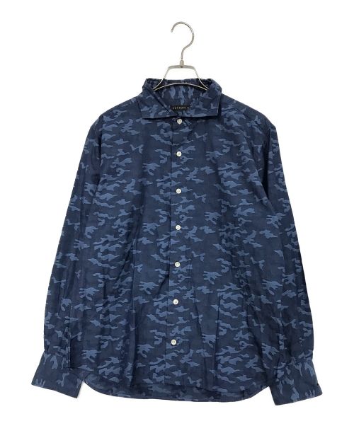 ESTNATION（エストネーション）ESTNATION (エストネーション) 総柄シャツ ブルー サイズ:SIZE　XLの古着・服飾アイテム