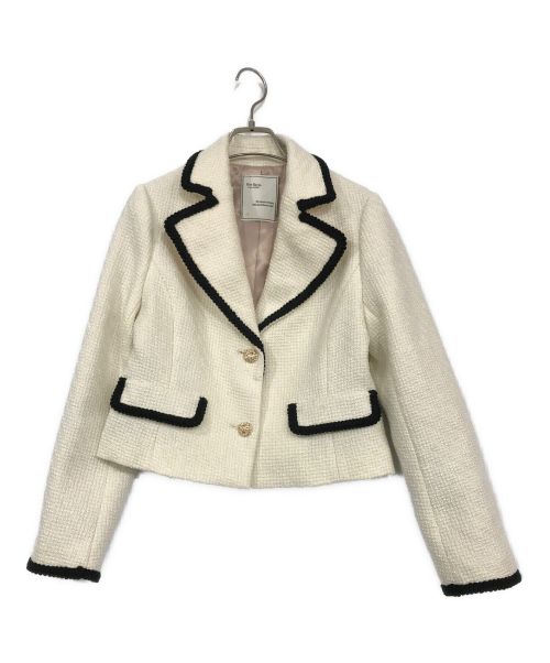 HER LIP TO（ハーリップトゥ）HER LIP TO (ハーリップトゥ) Wool-Blend Cropped Tweed Blazer アイボリー サイズ:SIZE Sの古着・服飾アイテム