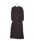HER LIP TO（）の古着「Belted Ruffle Cable-Knit Dress」｜パープル