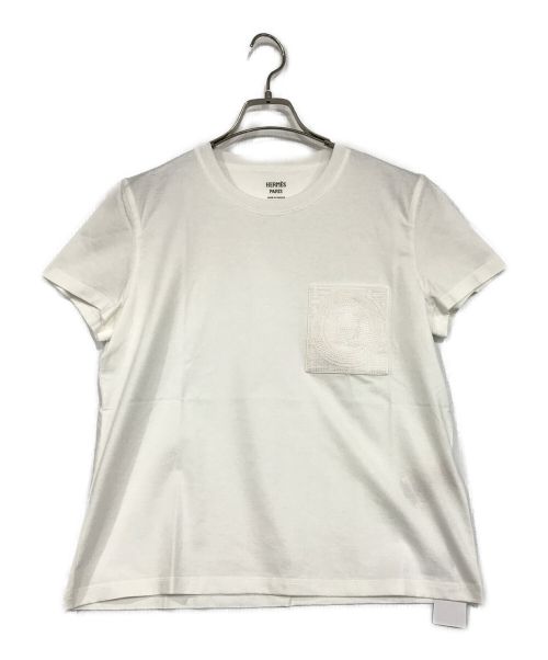 HERMES（エルメス）HERMES (エルメス) ポケットTシャツ ホワイト サイズ:SIZE 40の古着・服飾アイテム