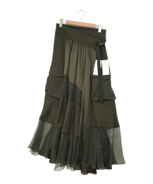 sacai（サカイ）sacai (サカイ) Solid Satin Skirt オリーブ サイズ:SIZE 3の古着・服飾アイテム