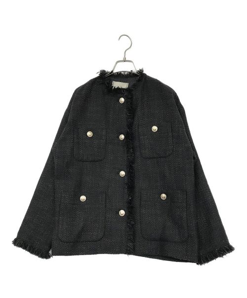 N.（エヌドット）N. (エヌドット) ゴールドボタンツイードジャケット グレー サイズ:SIZE　Sの古着・服飾アイテム