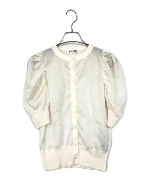 Snidel（スナイデル）Snidel (スナイデル) スパークルシアーハーフスリーブカーディガン ホワイト サイズ:SIZE ONEの古着・服飾アイテム