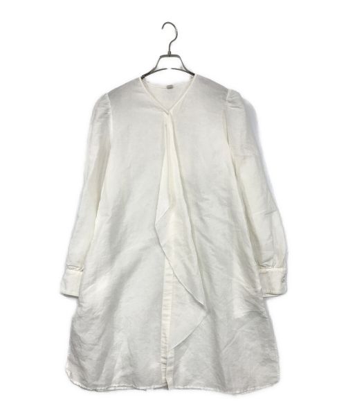 siiwa（シーワ）siiwa (シーワ) リネンコットンフリル付シャツ ホワイト サイズ:SIZE　ONE 未使用品の古着・服飾アイテム