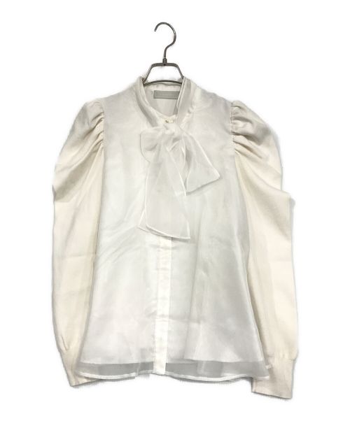 CELFORD（セルフォード）CELFORD (セルフォード) ニットコンビオーガンジーブラウス ホワイト サイズ:SIZE 36の古着・服飾アイテム
