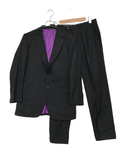 ERMENEGILDO ZEGNA（エルメネジルド・ゼニア）ERMENEGILDO ZEGNA (エルメネジルド・ゼニア) セットアップスーツ ブラック サイズ:SIZE　50の古着・服飾アイテム